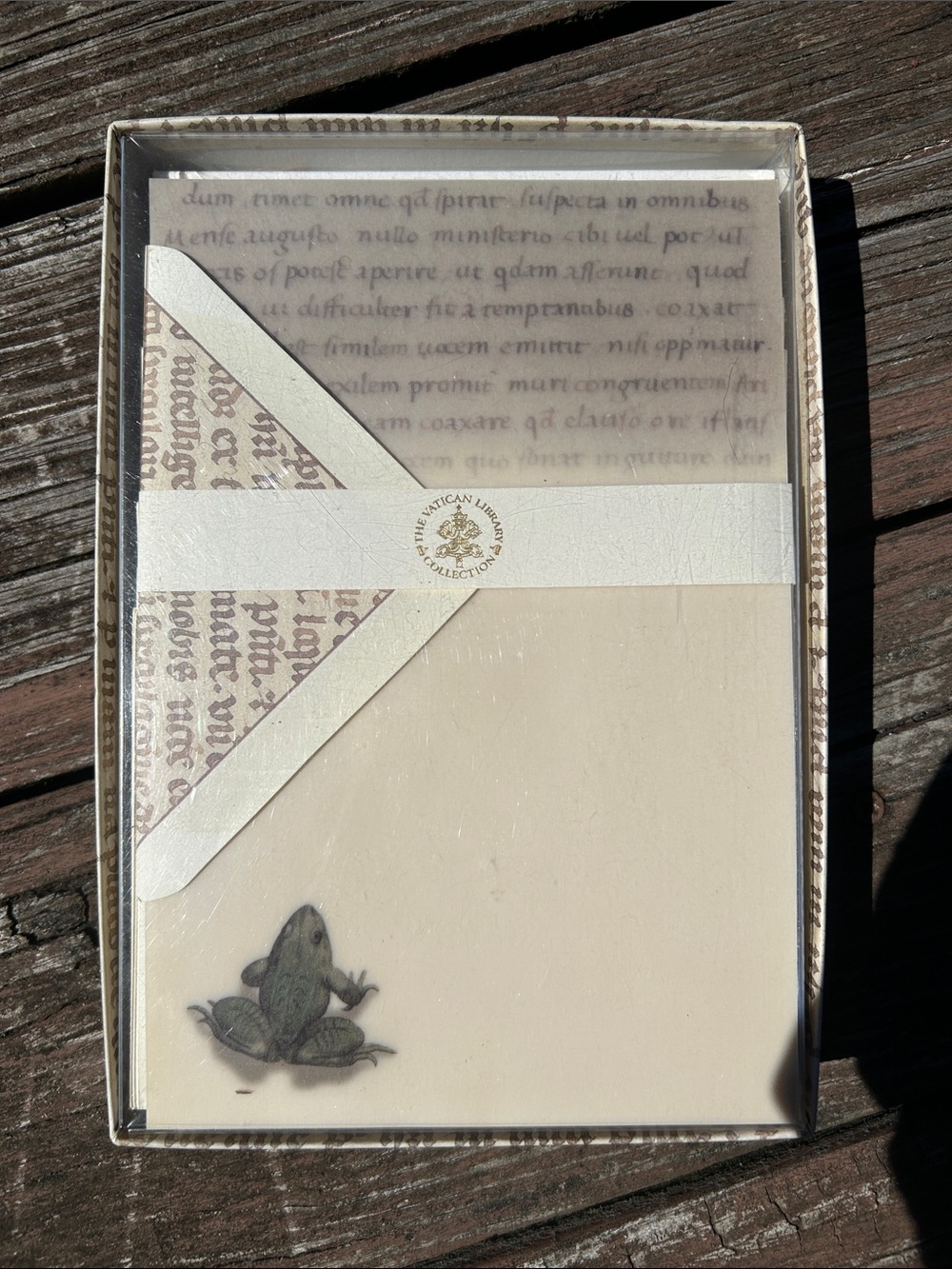 The Vatican vellum frog stationary